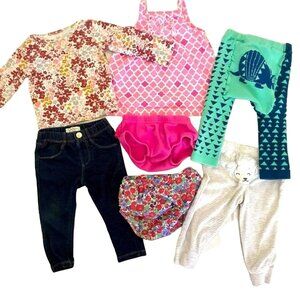 Baby Girl Clothing Bundle. Pants, Bloomers, Shirts, Ruffle Butt. Size 9 Months